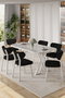 Hanah Home Axton Juego de Comedor de 7 Piezas Blanco y Negro